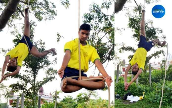 South Indian rope mallakhamb practiced in Coochbehar