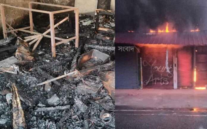 3 shops destroyed in a terrible fire on the border of Bhutan
