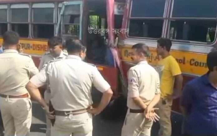 12 injured in collision between two buses