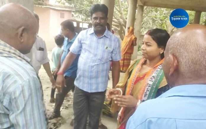 harishchandrapur cop in vote campaigning for wife