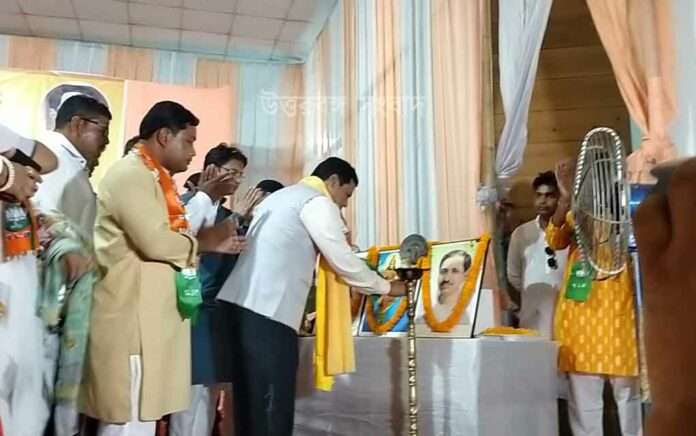 Union Minister Sarbananda Sonowal in Naxalbari,