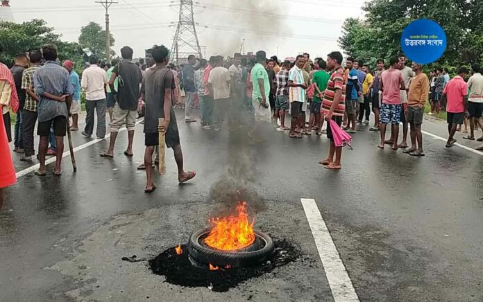 locals protest at naxalbari