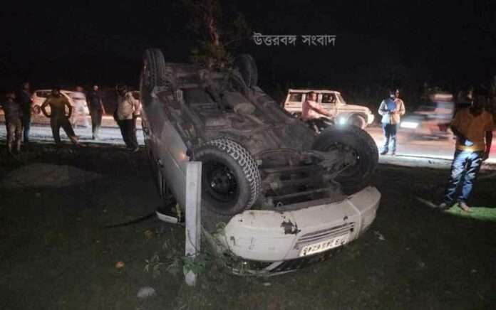 car lost control and overturned on the national highway, the driver died