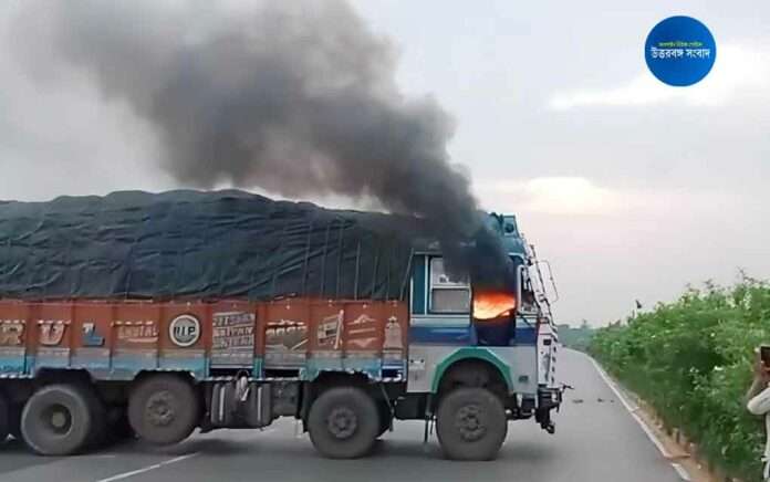 bakshirhat driver set fire in truck