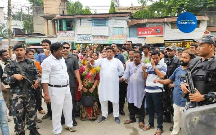 Sukanta Majumdar protest at balurghat
