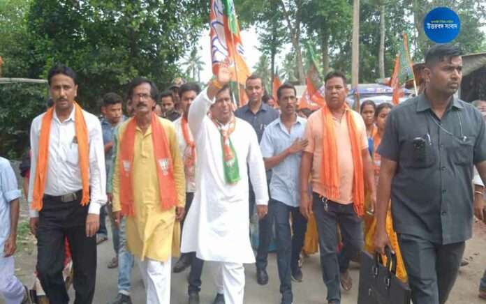 panchayat election campaign sukanta majumdar at gangarampur