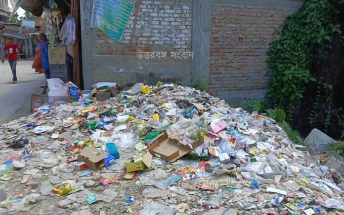 Garbage heaps in Batabari Farm Market