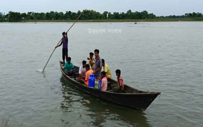 Residents of Chhawafeli travel by boat risking their lives,