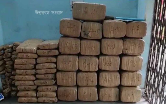 613 kg of ganja seized from the secret chamber of the stolen truck