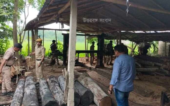 Forest department sealed illegal wood mills in Kaliaganj