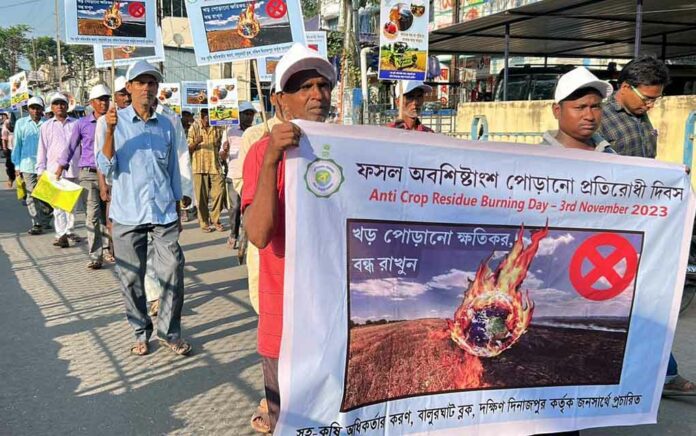 Rally at Balurghat in the awareness of farmers about burning of paddy