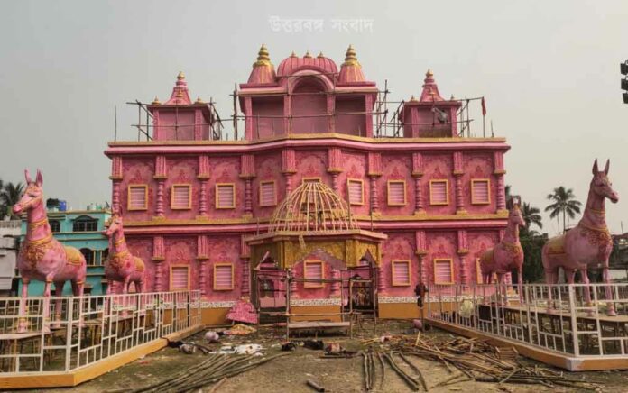 mandap of Kali Puja is being prepared by Raju Sheikh