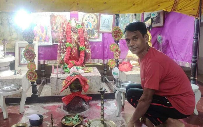 Mohammad Dulal is in charge of the Kali Puja of Redbank Tea Garden