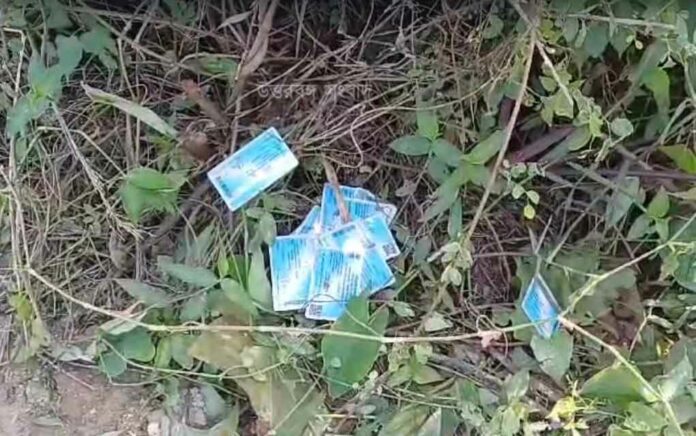 bunch of digital ration cards recovered from the road