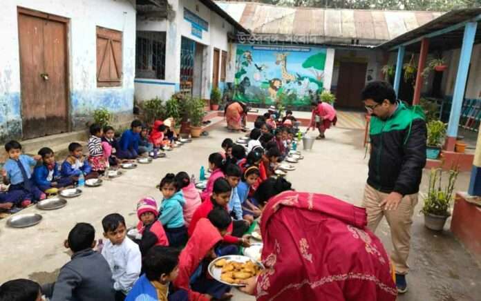 pithe puli festival at nishiganj primary school
