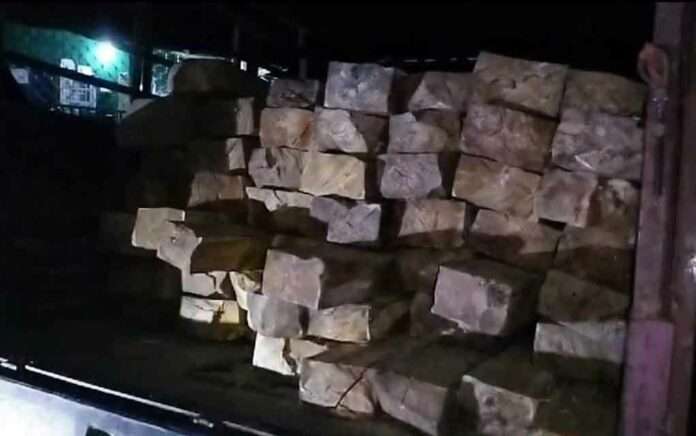 seized teak wood worth lakhs of rupees