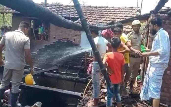 Migrant worker's house burnt to ashes in a terrible fire
