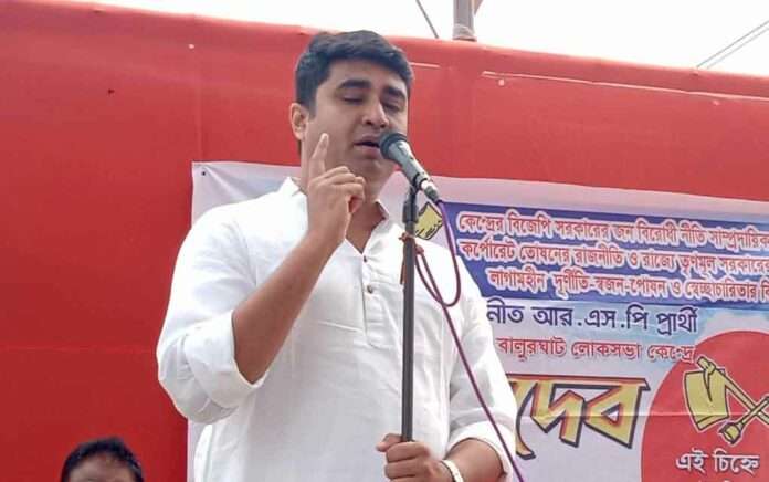 shatarup attacks BJP-Trinamool at RSP candidate's campaign