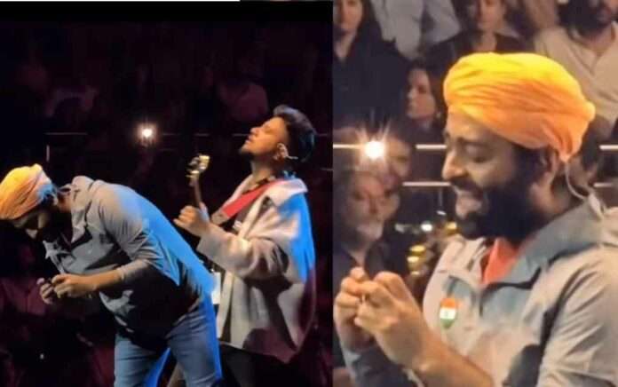 arijit singh cutting his nail middle of concert in dubai